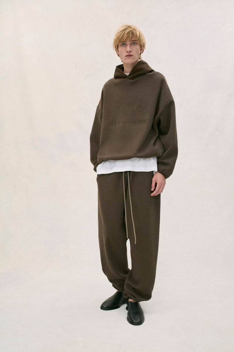 Fear of God Essentials Nylon Fleece Hoodie - Heather Wood